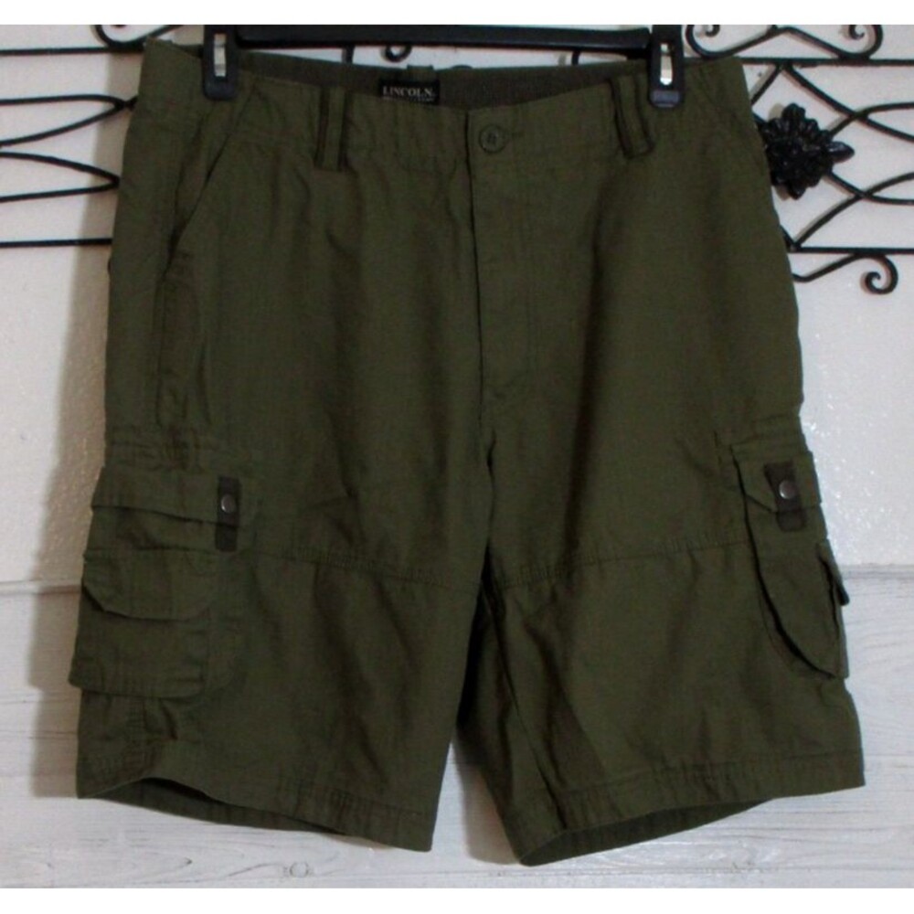Lincoln Men's Cargo Bermuda Shorts Size 36 Green